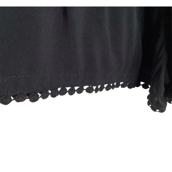 Bebop Black Challis Pom Pom Pull On Shorts Medium NWT - Picture 3 of 7